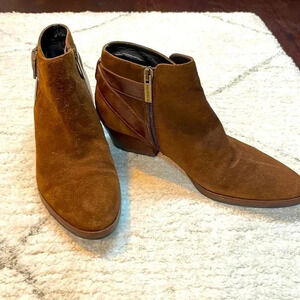 Aquatalia Brown Suede Booties - Size 7 EUC Designer Suede